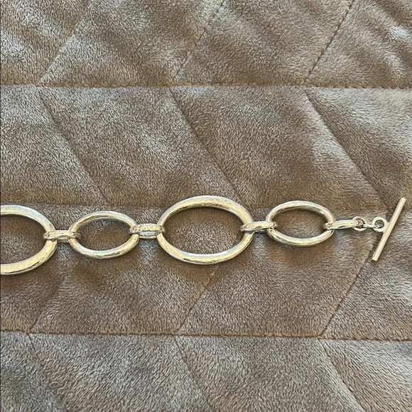 James Avery Hammered Silver Stylish Oval Link Necklace 925 Retired - Picture 4 of 16